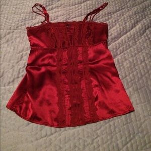 White House Black Market satin & lace camisole